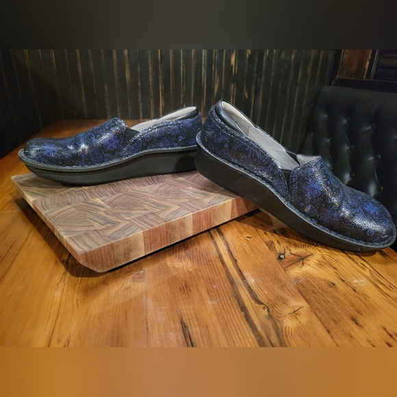 Alegria Debra clog blue/black sparkle size 9 - Picture 2 of 9